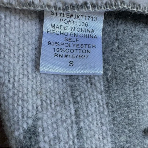 La Miel Aztec Oversized Raw Frayed Hem Jacket (S) - Picture 6 of 7